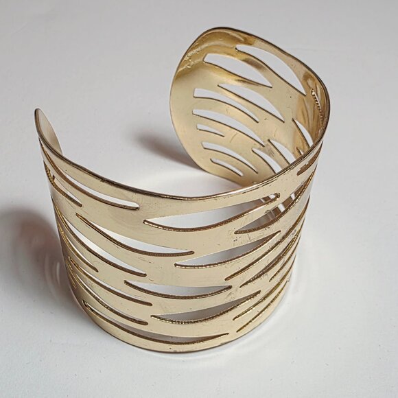Gold Tone Cutout Cuff Bracelet - Picture 5 of 6